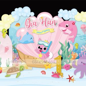 mẫu sinh nhật bé gái chủ đề biển