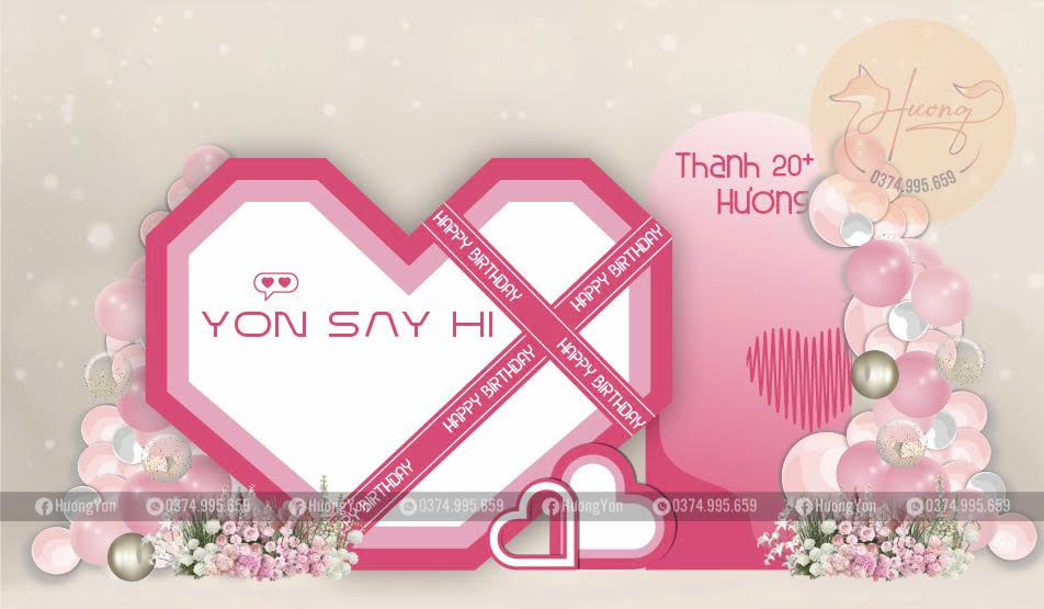 MẪU SINH NHẬT GÁI XINH TONE HỒNG