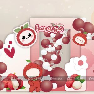 mẫu sinh nhật cho bé chủ đề quả vải