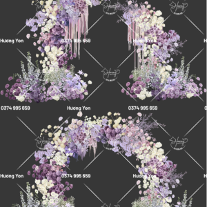 hoa ghép sẵn tone màu tím
