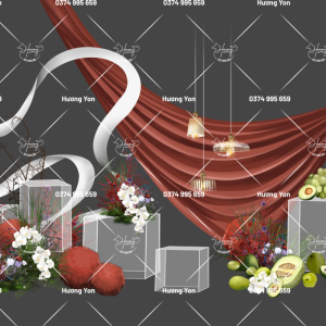mẫu decor bục trong suốt phối sẵn