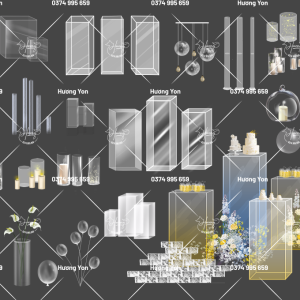 nguyên liệu có sẵn mô tả vật phẩm decor trong suốt