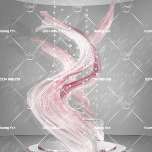 demo deco lụa hồng hoa nhí