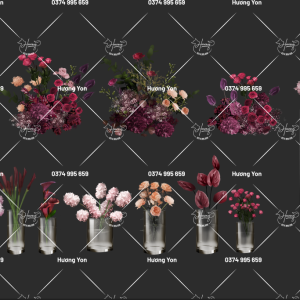 lọ hoa cắm sẵn trang trí trong suốt