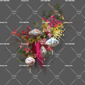hoa mix phối đèn lồng