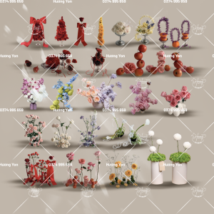 hoa trang trí bàn tiệc phối sẵn