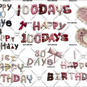 chữ vải decor sinh nhật cho bé