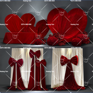 tim vải và nơ đỏ