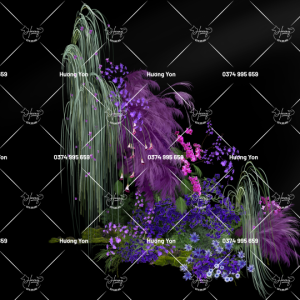 cụm hoa tím mix sẵn