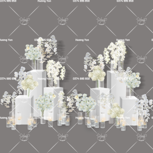 MẪU BỤC TRANG TRÍ HOA TRẮNG SẴN