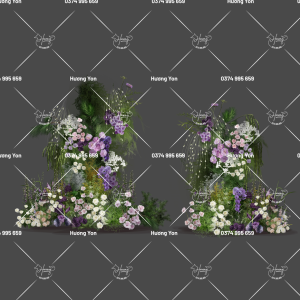 hoa tone tím trắng