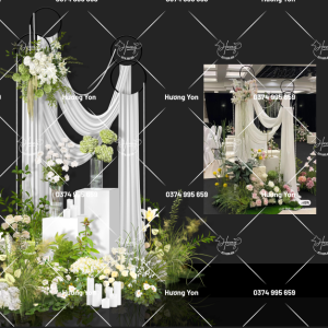 cụm rèm phối hoa sẵn