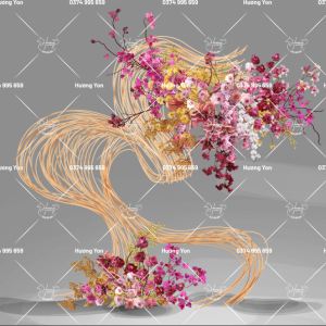 mẫu nan tre mix hoa tone hồng tím