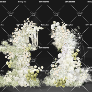 mẫu hoa trắng phối cụm cổng