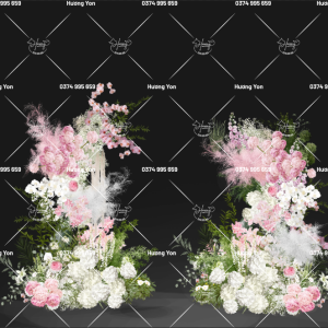 cụm hoa hồng cổng phối sẵn