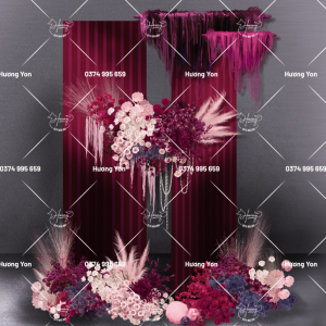 mẫu hoa và rèm tone màu rượu