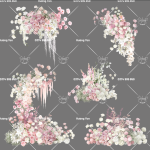 mẫu hoa hồng trắng mix sẵn