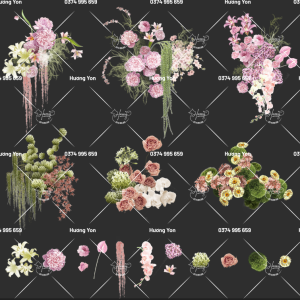 hoa tone hồng vintage