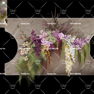 mẫu back checkin phối hoa sẵn