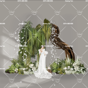 vật liệu mô tả cây cổ thụ sân khấu ngoài trời