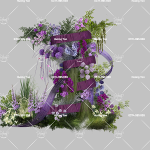 cụm hoa tone tím trầm checkin