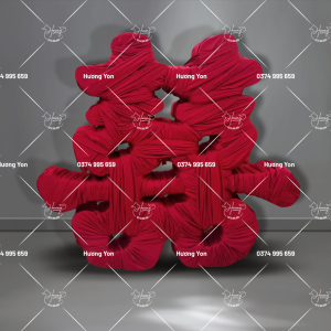 chữ hỷ vải đỏ