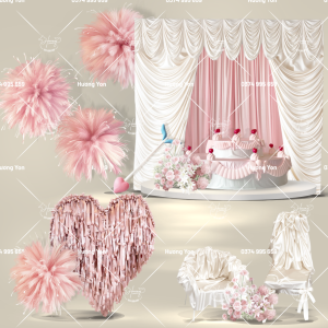 vật liệu rèm, cầu, tim, ghế vải tinh tế