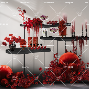 bàn Gallery tone đỏ