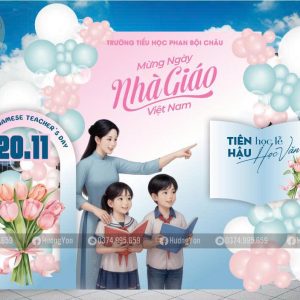 mẫu nhà giáo việt nam tone hồng xanh