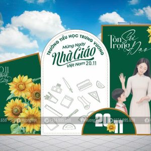 mẫu nhà giáo việt nam tone xanh trắng