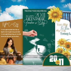 mẫu nhà giáo việt nam tone xanh nâu