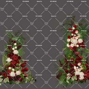 mẫu hoa đỏ kem mix sẵn