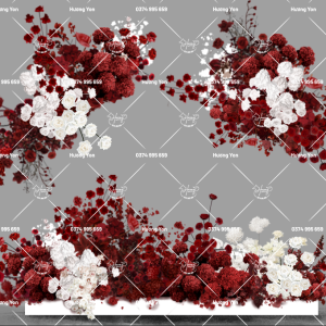 mẫu hoa trắng đỏ mix