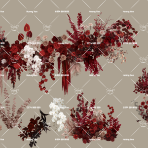 bụi hoa đỏ trắng