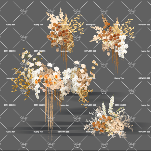 hoa tone màu cam be mix sẵn