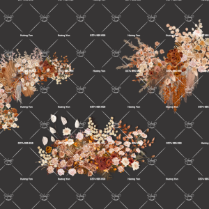 vật liệu tone hoa cam nâu phối sẵn