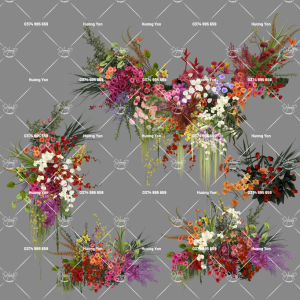 hoa mix sẵn tone màu nóng