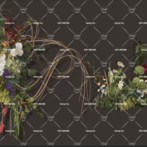 hoa mix hoa quả và phiên tre