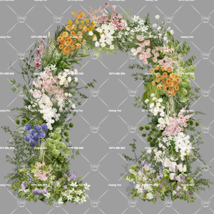 cổng hoa mix nhiều màu