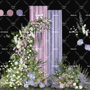 tone hoa hồng tím mix rèm