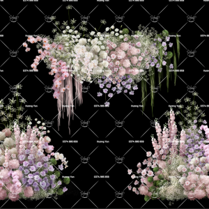 mẫu hoa tím và hồng phối sẵn