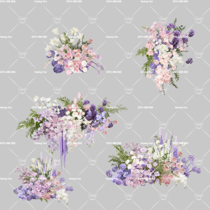 vật liệu hoa màu hồng tím pastel mix sẵn