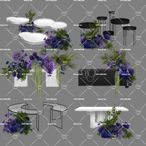 các mẫu bàn garyle cưới tone hoa tím