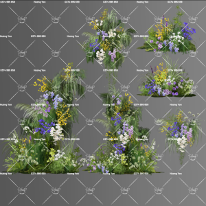 mẫu điểm hoa vàng xanh navi mix sẵn