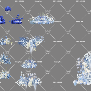 tổng hợp hoa mix xanh dương