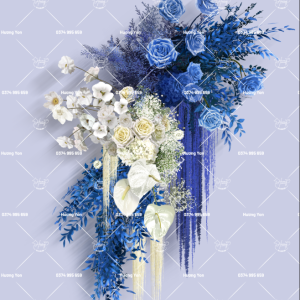 cụm hoa xanh dương phối sẵn