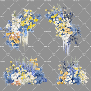 tone hoa xanh dương vàng