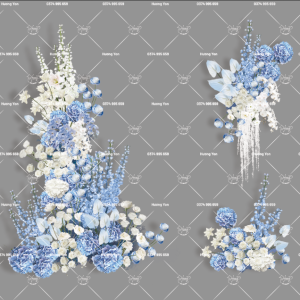 tone hoa trắng xanh lơ pastel