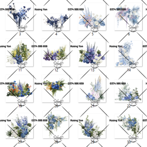 mẫu hoa tone xanh dương ver1 dành cho ipad