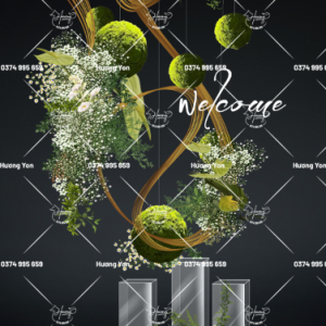 mẫu phiên tre hoa xanh trắng